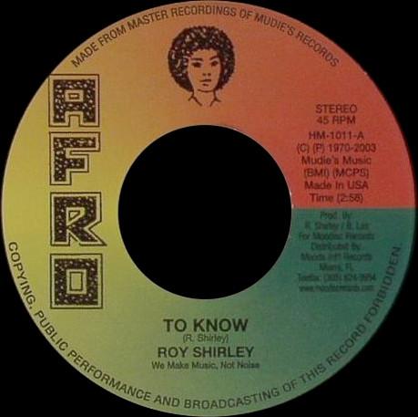 Roy Shirley - To Know
