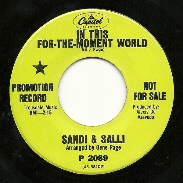 Sandi And Sally - In This For-The-Moment World / Don't Count The Days